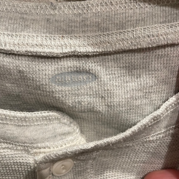 ❤️ OLD NAVY MENS GREY HENLEY THERMAL SIZE SMALL - Picture 4 of 7